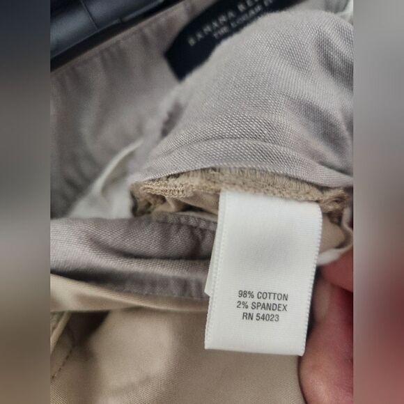 Banana Republic 8P TheLoganFit Full Length Cream Pockets Cotton Zip Women Pants - Picture 6 of 9